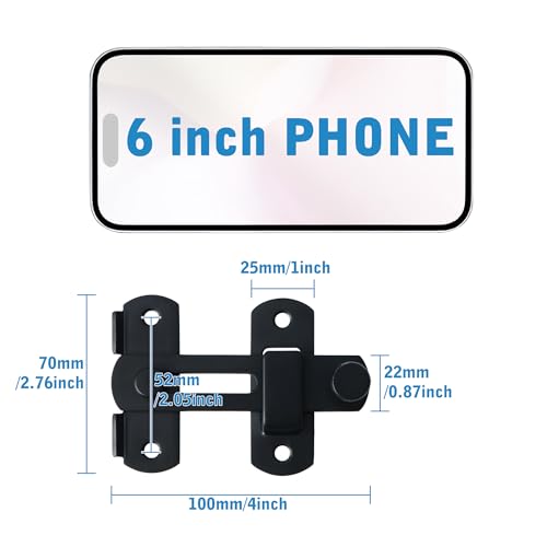 Alise 4 inch Flip Latch Gate Latches, Safety Door Lock for Barn Wood Fence Sliding French Doors,Heavy Duty SUS304 Stainless Steel Gate Hardware. Matte Black MS9500-B - Image 3
