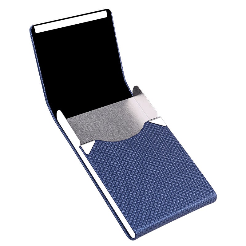 DMFLY Business Card Holder for Women & Men - Multi Card Case, Business Card Holder, Pocket Card Holder, Credit Card Case, Name Card Holder, Business Card Wallet with Magnetic Closure, Blue-zs - Image 3