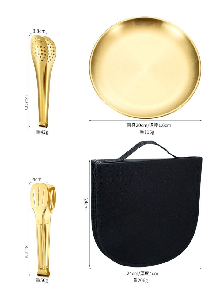 HOMESTAR 10-Piece Stainless Steel Outdoor Cutlery Set - Camping & Picnic Portable Utensils with Plates, Knife Fork Spoon for BBQ Grilling, Dishwasher Safe - Image 3