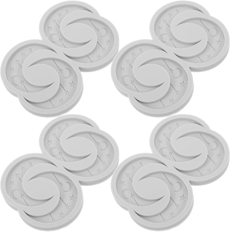4pcs Moon Silicone Fondant Molds - Decorative Embossing Stamp Moulds For Eid Pastry Biscuit & Chocolate - Cake Design Crafting Tools For Eid Celebration - Image 1