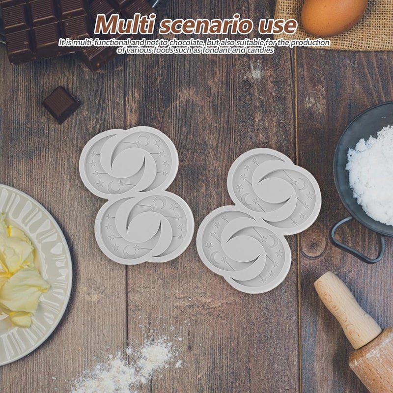 4pcs Moon Silicone Fondant Molds - Decorative Embossing Stamp Moulds For Eid Pastry Biscuit & Chocolate - Cake Design Crafting Tools For Eid Celebration - Image 4