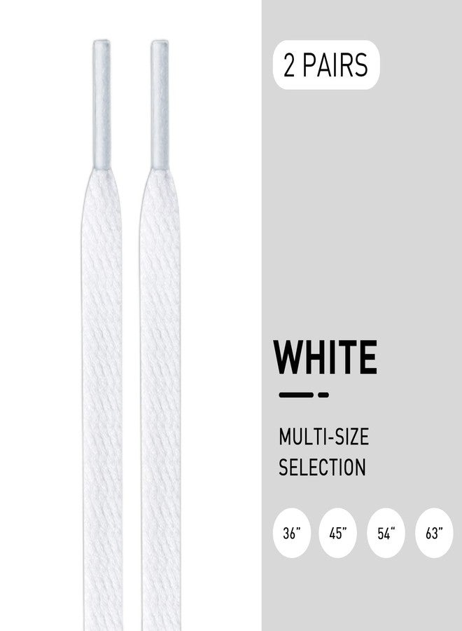 NDTEZUGT 2 Pair Flat Shoelaces 36"-72" Length Replacement Laces for Air Force 1,with 2 Pair Shoe Lace Charms for AF1 Sneaker, White, 54Inch - Image 3