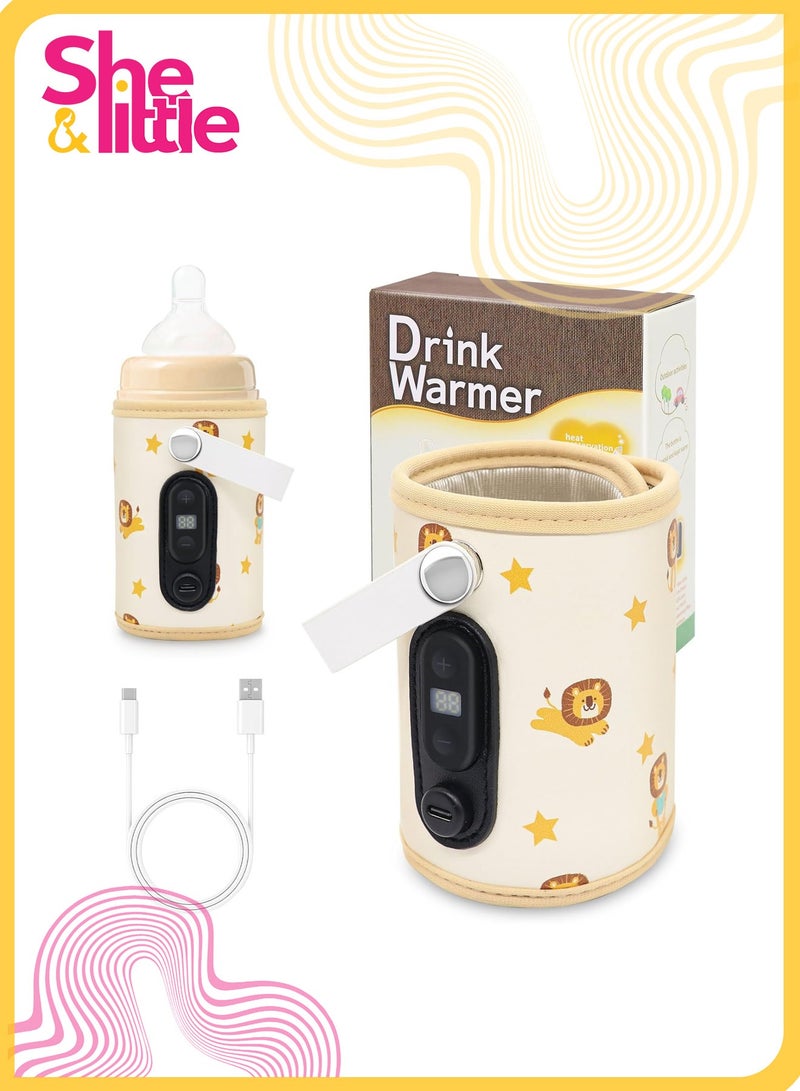She&Little Portable Bottle Warmer for Baby, On The Go 6 Speed Temperature Control, Fast & Even Heating, Easy to Clean (Lion) - Image 1