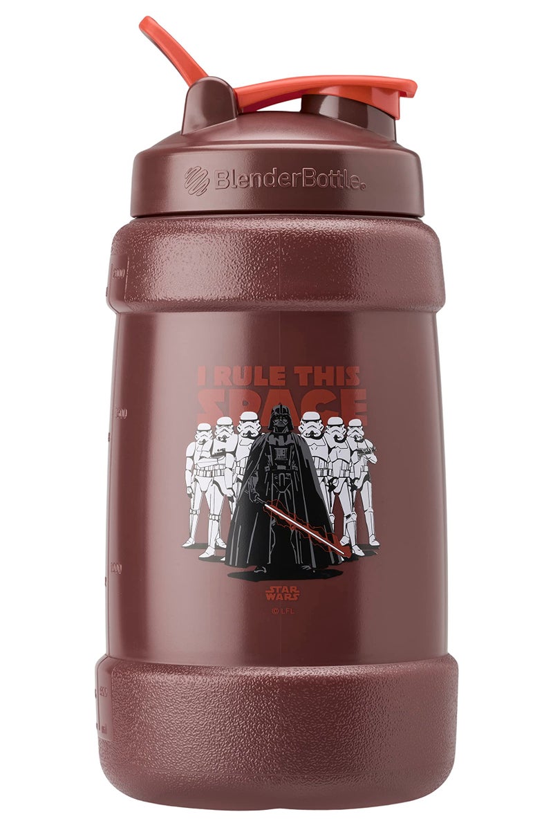 BlenderBottle زجاجة ماء بلندر بوتل ستار وورز مانديالوريان نصف جالون، جرة ماء كودا كبيرة، 74 أونصة، أنا أتحكم في هذا الفضاء، دارث فيدر وجنود العاصفة، 2.2 لتر - Image 1