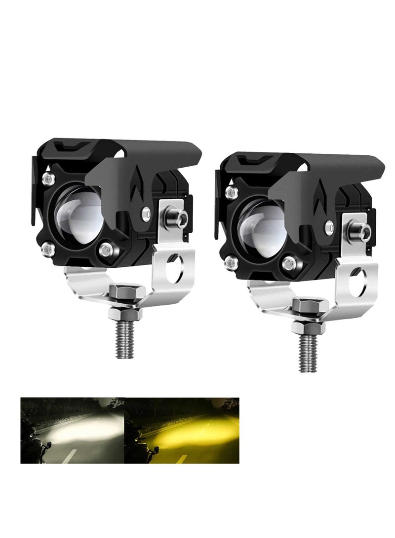 Y&D Motorcycle LED Driving Fog Lights, Dual Color 60W 6000lm Off Road Light Pod for Truck SUV UTV ATV Tractor  - Image 1