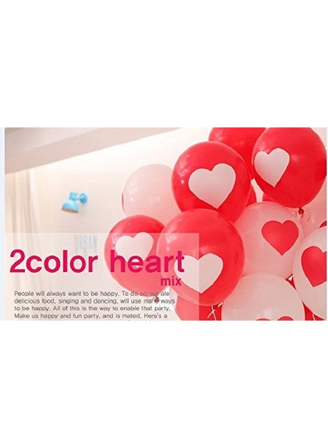 هونج كونج بالونز بالونات لاتكس مطبوعة من HK Balloons، متوسطة الحجم (أحمر، أبيض) - عبوة من 30 قطعة - Image 2