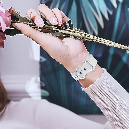 Getino Compatible with Fitbit Sense/Sense 2 Bands, Versa 4/3 Bands for Women/Men, Silicone Sport Accessories, Large Black/Gray/Pink/White - Image 2