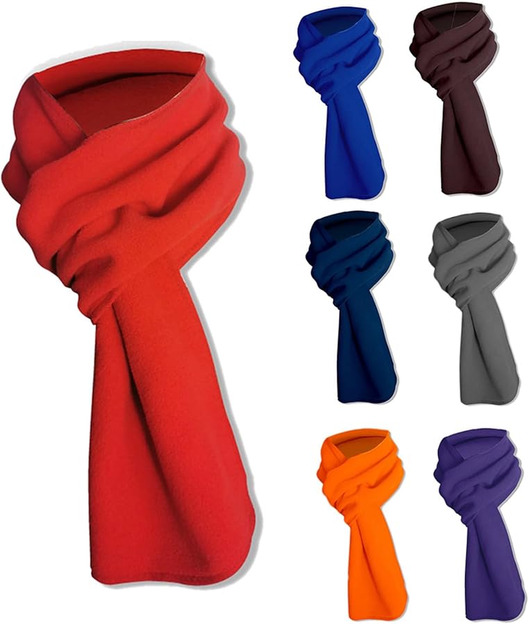 وشاح فرو برتقالي دافئ ناعم خفيف اللون الصلب للنساء الرجال الفتيات الأولاد - Image 4