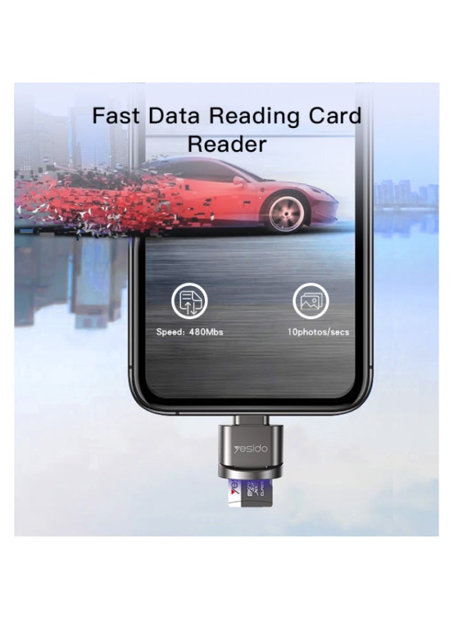 يسيدو قارئ بطاقات YESIDO GS18 Lightning OTG - Image 3