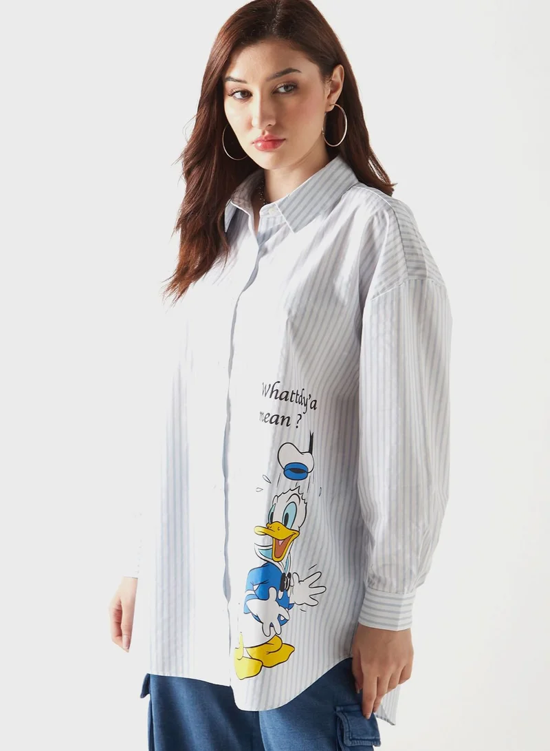 SP Characters Button Down Graphic Shirt