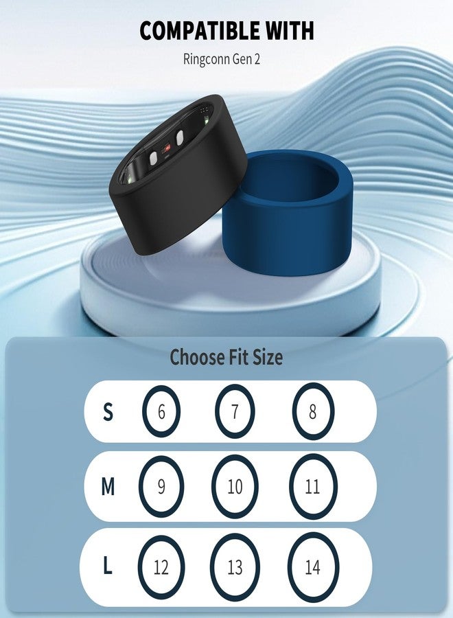 Wacanc 8 Pack Silicone Cover for Ringconn Gen 2/2 air,Anti-Scratch Shockproof ElasticRing Protector Compatible with Ringconn Gen 2/2 air, Working Out Accessories Men Women (M(9/10/11)) - Image 2