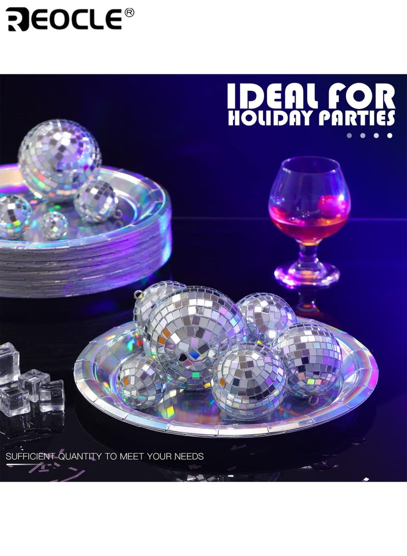 REOCLE 48PCS Round Disposable Paper Plates Dessert Dinner Appetizer Plates for Cake Salad Pizza Birthday Baby Showers Parties Events Celebrations Home Wedding Decoration Sturdy Oil-Resistant Ideal for Party Use(9 Inch） - Image 4