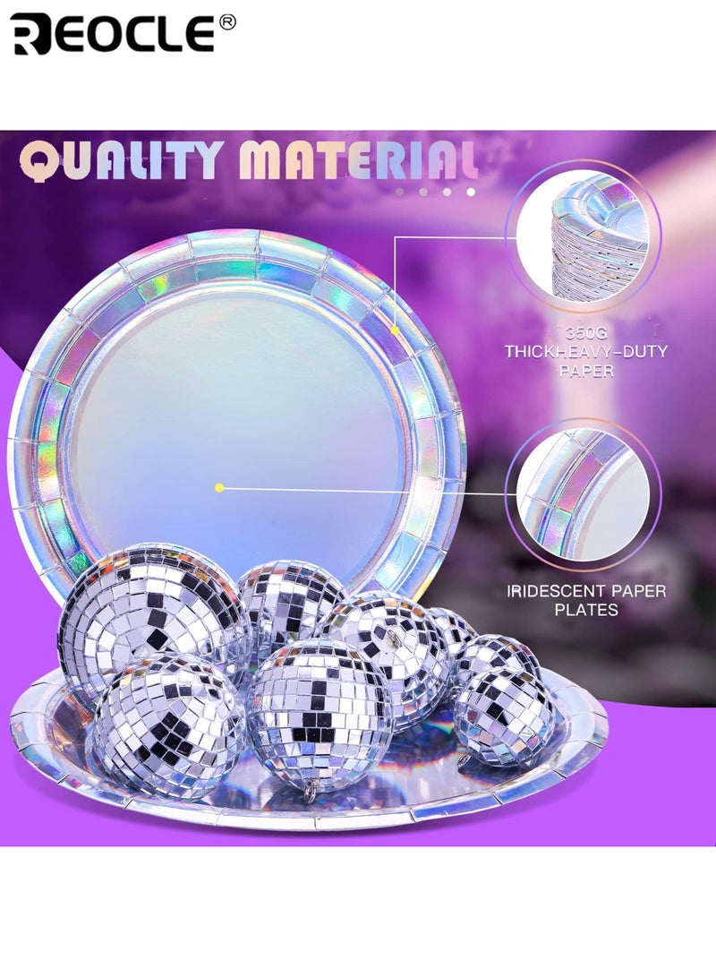 REOCLE 48PCS Round Disposable Paper Plates Dessert Dinner Appetizer Plates for Cake Salad Pizza Birthday Baby Showers Parties Events Celebrations Home Wedding Decoration Sturdy Oil-Resistant Ideal for Party Use(9 Inch） - Image 3