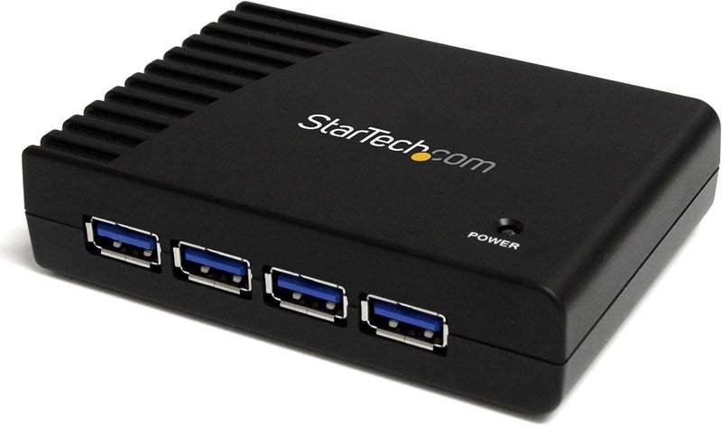 StarTech.com 4-Port USB 3.0 SuperSpeed Hub with Power Adapter - Portable Multiport USB-A Dock for PC/Mac - Image 1