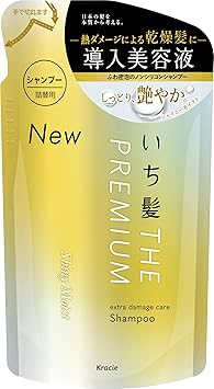 Ichikami The Premium Extra Damage Care Hair Shampoo 340ml Shiny Moist Refill - Image 1