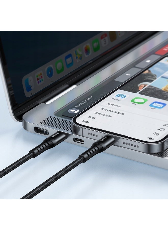 Mcdodo iPhone Charger Cable 3m 36W [PD Fast Charging] USB-C to Lightning Braided Fast Charging Cable Durable Cord Compatible with iPhone 15 14 13 12 11, iPad AirPods – Black - Image 3
