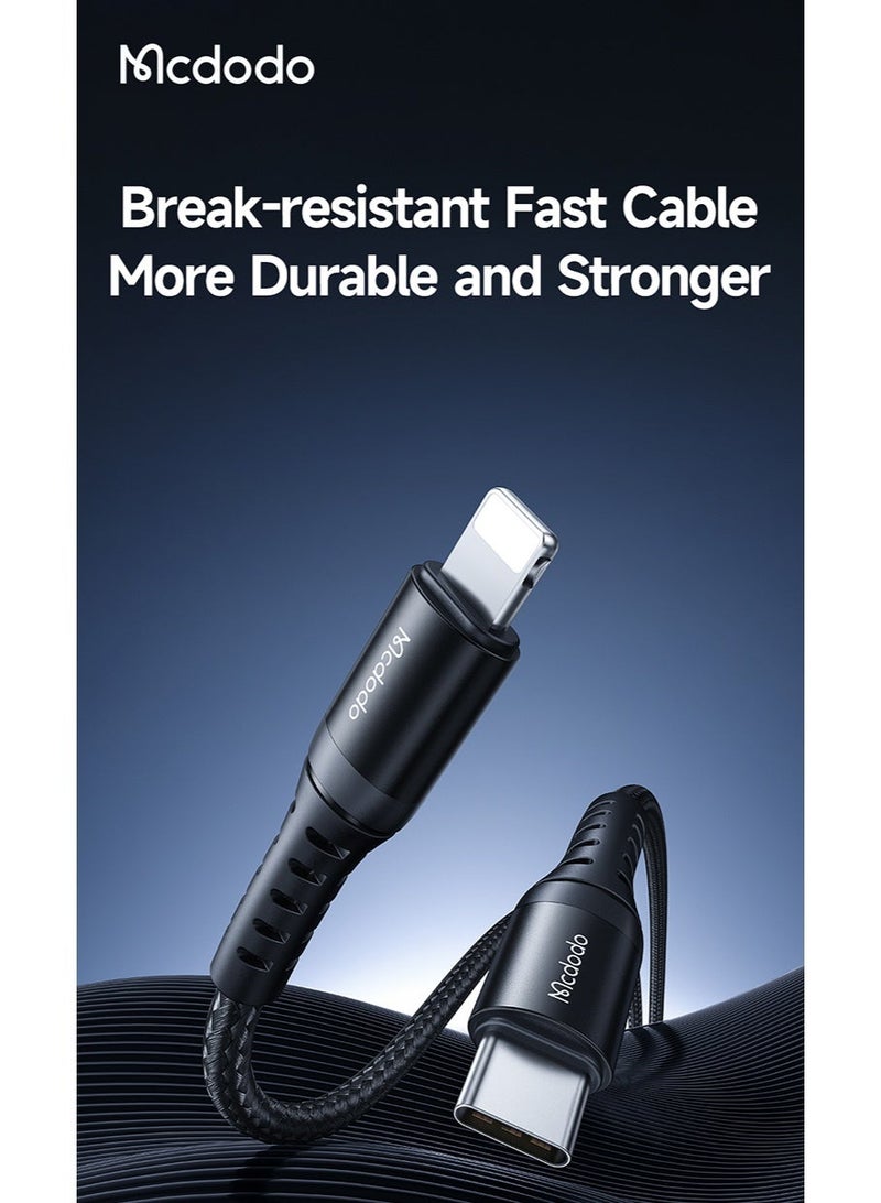 Mcdodo iPhone Charger Cable 3m 36W [PD Fast Charging] USB-C to Lightning Braided Fast Charging Cable Durable Cord Compatible with iPhone 15 14 13 12 11, iPad AirPods – Black - Image 5