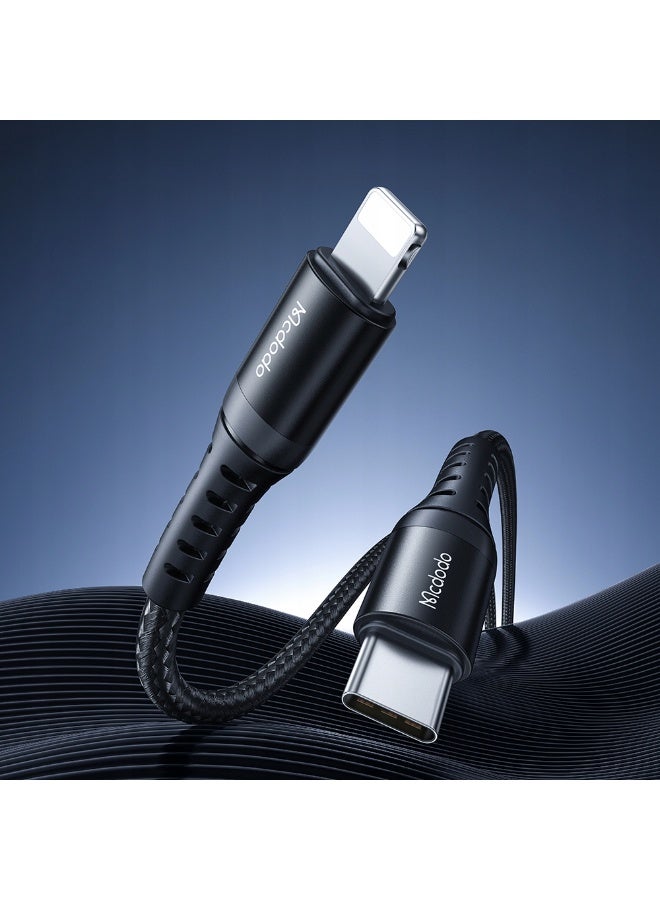 Mcdodo iPhone Charger Cable 3m 36W [PD Fast Charging] USB-C to Lightning Braided Fast Charging Cable Durable Cord Compatible with iPhone 15 14 13 12 11, iPad AirPods – Black - Image 2