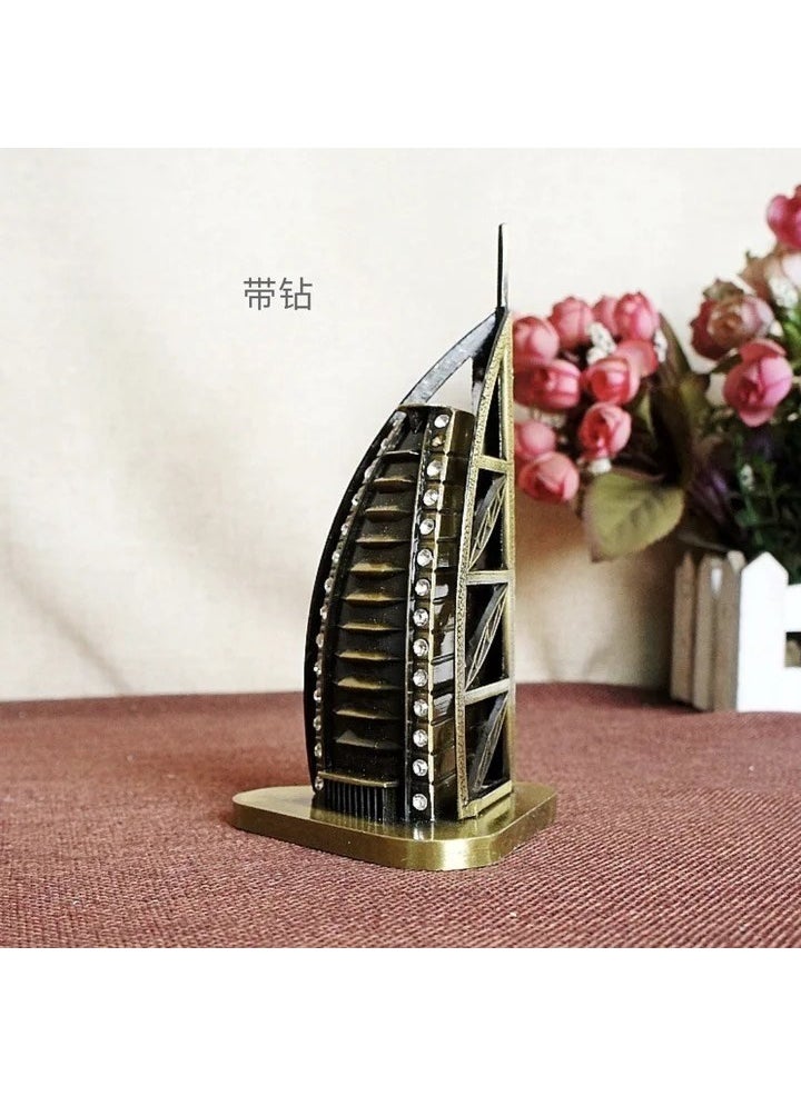 Hediyesahibi Gift Holder Decorative Metal Burj Al Arab Hotel Bill  - Image 2