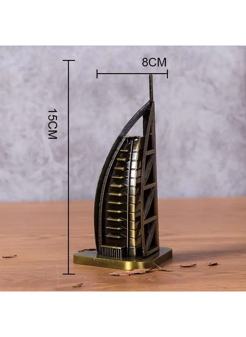 Hediyesahibi Gift Holder Decorative Metal Burj Al Arab Hotel Bill  - Image 5