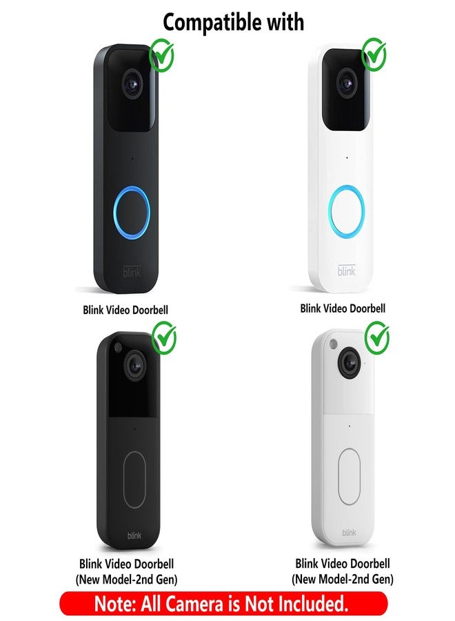 CaGuan Upgrade Adjustable (30°to 145°) Doorbell Camera Mount for Blink Video Doorbell, No-Drill Mounting Kit Accessories for Blink Doorbell, Angle Mounting Bracket Wedge for Apartment, Renters-Black - Image 2