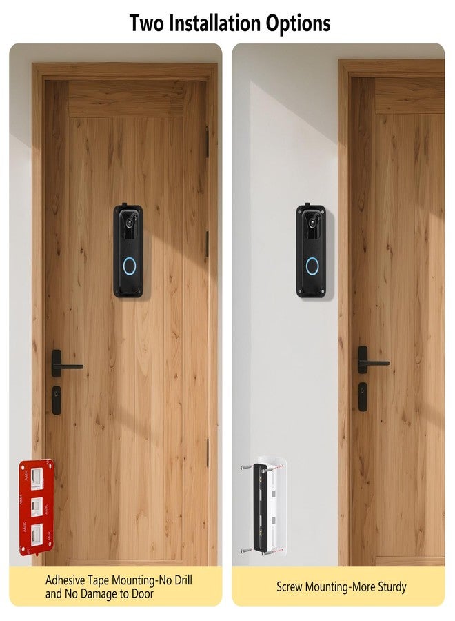 CaGuan Upgrade Adjustable (30°to 145°) Doorbell Camera Mount for Blink Video Doorbell, No-Drill Mounting Kit Accessories for Blink Doorbell, Angle Mounting Bracket Wedge for Apartment, Renters-Black - Image 4