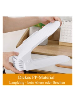 Excefore Shoe Slots Organizer 20 Pack White Adjustable Home Double Layer Shoe Slots Organizer Rack Holder Shoe Space Saver Shoe Shelf for Shoes Sneakers High Heels  - Image 2