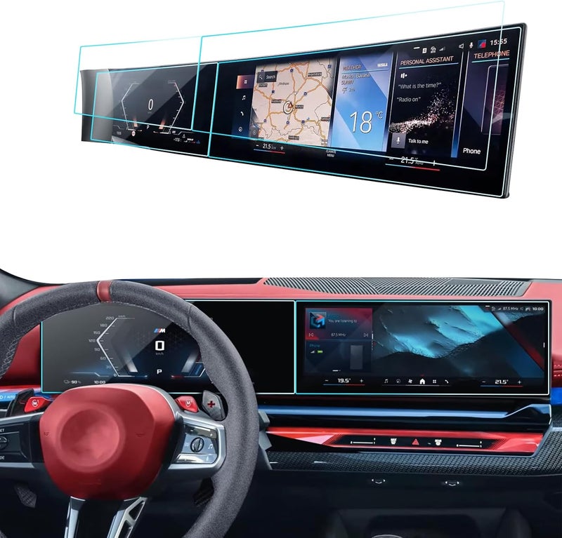 LANTU 4PCS Car Screen Protector for BMW iDrive X5, X6, XM, X7 - Nano HD Clear Film - Image 1