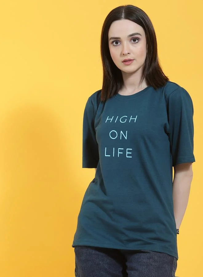 تايك تو تيشيرت تيل قصة واسعة بأكمام قصيرة