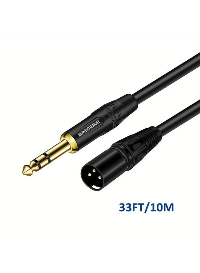 DREMAKE Premium XLR to TRS Audio Cable 33FT Male to Male Oxygen Free Copper - Image 1