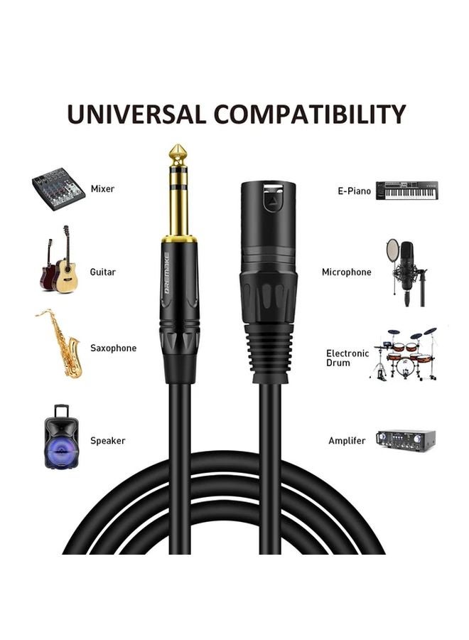 DREMAKE Premium XLR to TRS Audio Cable 33FT Male to Male Oxygen Free Copper - Image 3