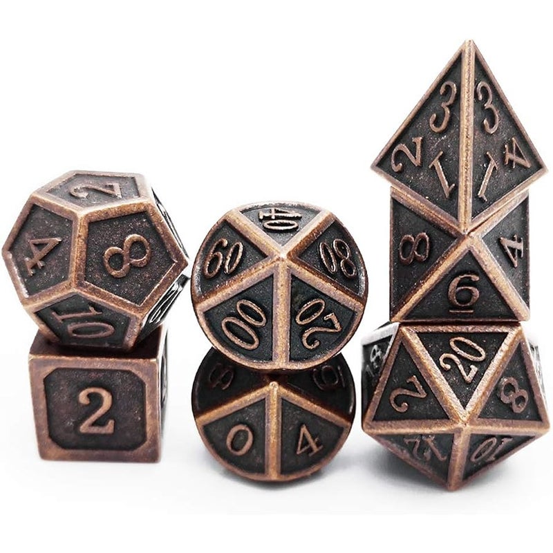 Haxtec Antique Copper Metal DND Dice Set 7 Die Polyhedral D&D Dice Compatible with Dungeons and Dragons Gift TTRPG - Image 5