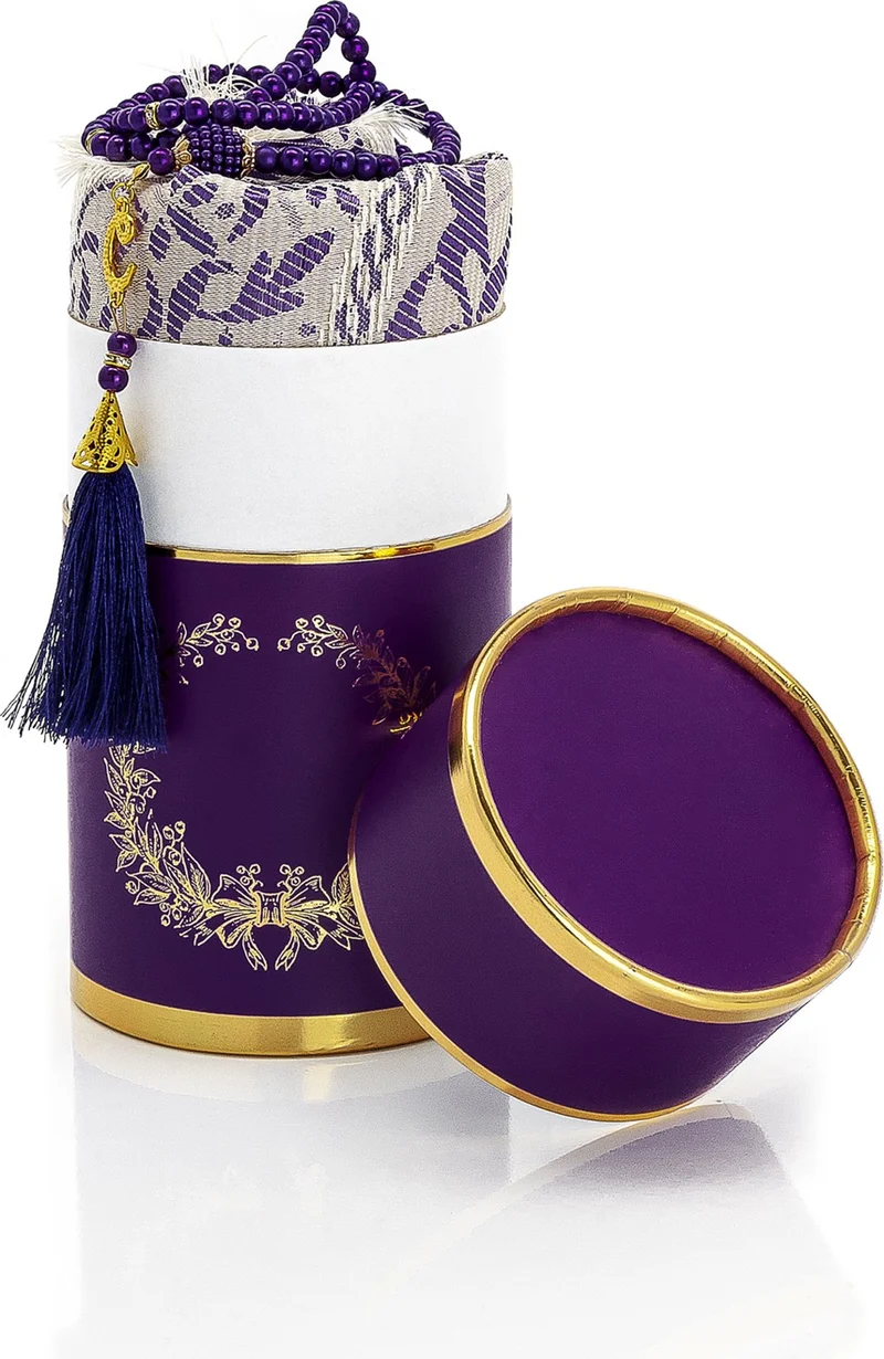 İhvan Online Special Cylinder Boxed Prayer Mat Set Purple
