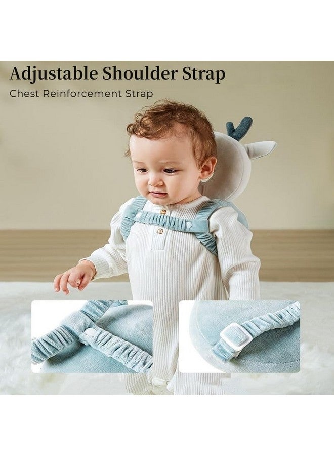 Baby Walker Head Protector Backpack Wear,Toddler Adjustable Baby Head Protection, Safety Pad Backpack for 5-24 Months Baby Learning Walking Crawling,Baby Head Protection Pad (Frog)  - Image 4