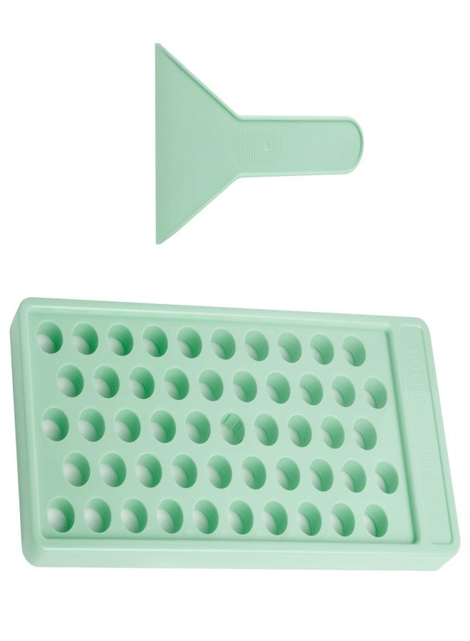 JuLand 50-Slot Lip Balm Filling Tray with Spatulas - Complete DIY Chapstick Making Kit, Compatible with 5.5ml Empty Lip Balm Tubes (Tubes Not Included - Image 1