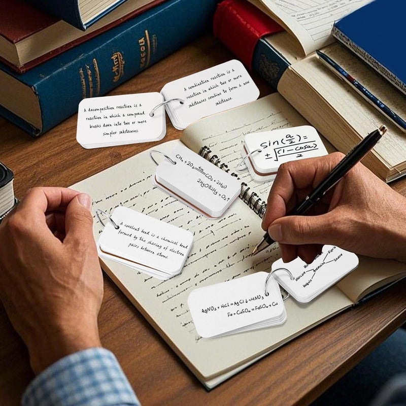 Koogel 300PCS Index Cards with Rings, 2.2 x 3.5 Inch, Small Flash Cards for Studying, Portable Blank Study Notecard for School Office Home Organization, Durable Study To Do List Note Taking Supplies - Image 2