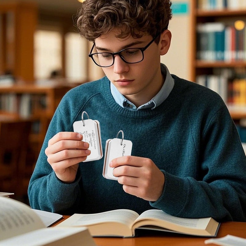 Koogel 300PCS Index Cards with Rings, 2.2 x 3.5 Inch, Small Flash Cards for Studying, Portable Blank Study Notecard for School Office Home Organization, Durable Study To Do List Note Taking Supplies - Image 4