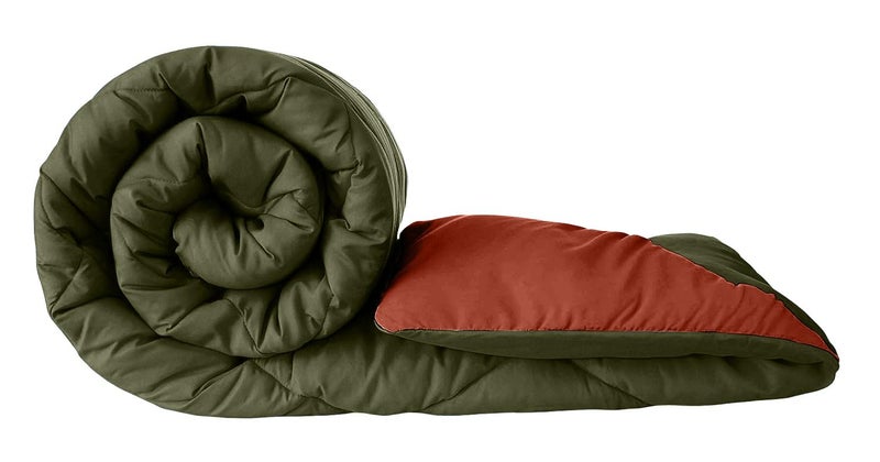 Status Contract Reversible Solid Comforter Summer AC Blanket/Double Bed Blanket for Winter/Double/GSM- 220/SIZE -220 x 215 cm (Bold Green-Maroon) - Image 5