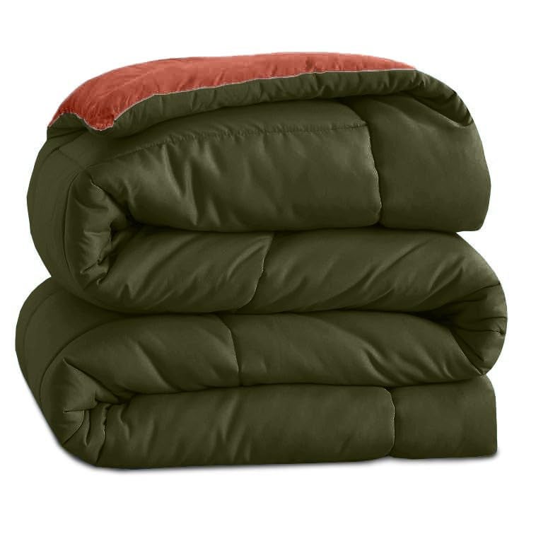 Status Contract Reversible Solid Comforter Summer AC Blanket/Double Bed Blanket for Winter/Double/GSM- 220/SIZE -220 x 215 cm (Bold Green-Maroon) - Image 4