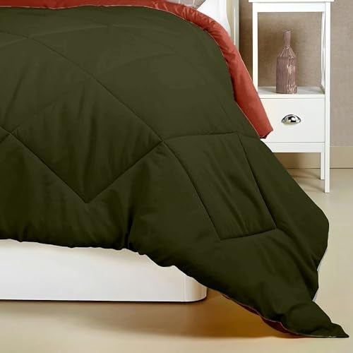 Status Contract Reversible Solid Comforter Summer AC Blanket/Double Bed Blanket for Winter/Double/GSM- 220/SIZE -220 x 215 cm (Bold Green-Maroon) - Image 3