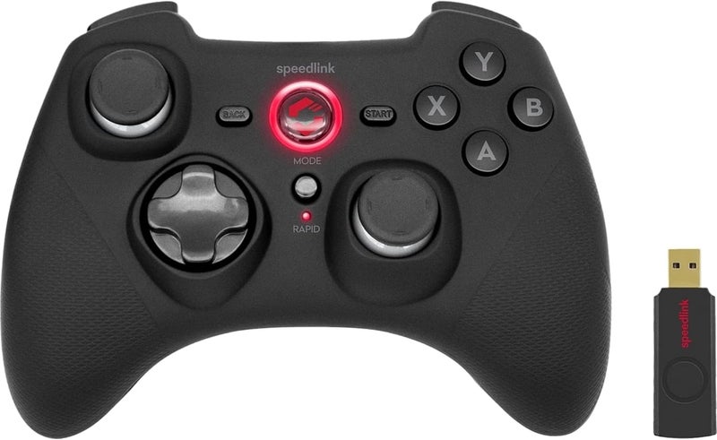 Speedlink RAIT Gamepad Wireless – wireless game pad with vibration function for PC/PS3/Switch, black - Image 1