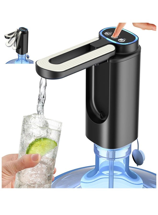 3 Mode Foldable Nozzle 5 Gallon Water Dispenser, Type-C Charging Portable Electric Water Dispenser Pump  for Camping, Home, Office, Travel（black）  - Image 1