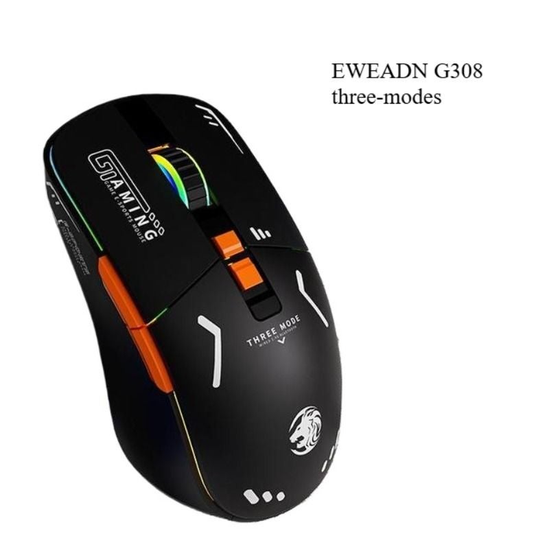Eweadn G308 Wireless 2.4GHz Mouse, Rechargeable RGB Silent Click, Tri-Mode, Black - Image 1