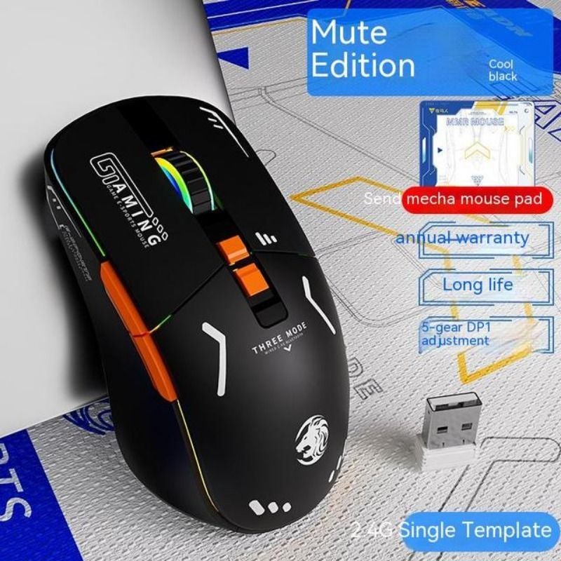 Eweadn G308 Wireless 2.4GHz Mouse, Rechargeable RGB Silent Click, Tri-Mode, Black - Image 4