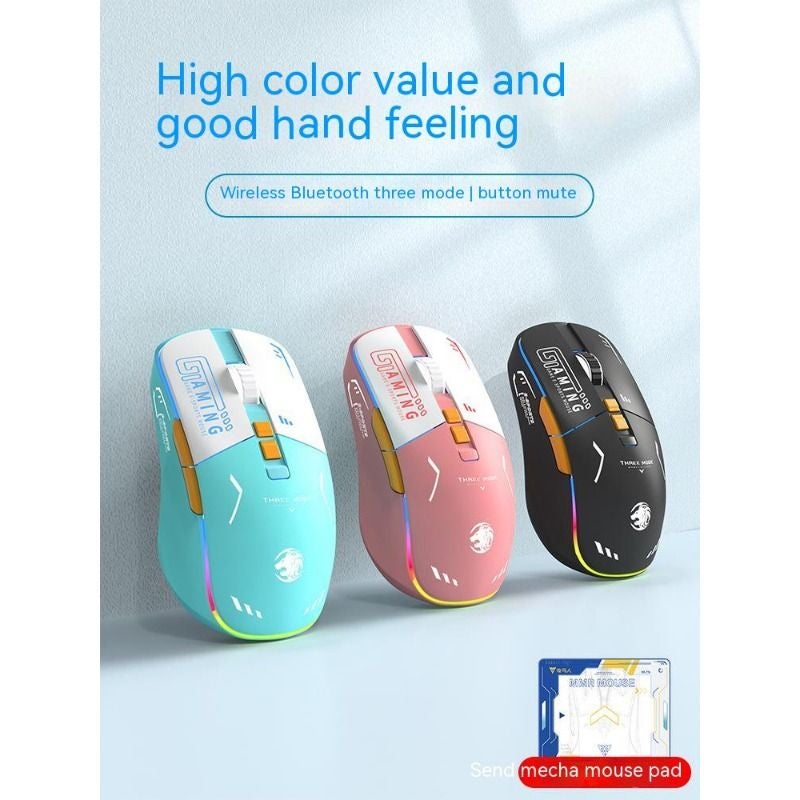 Eweadn G308 Wireless 2.4GHz Mouse, Rechargeable RGB Silent Click, Tri-Mode, Black - Image 5