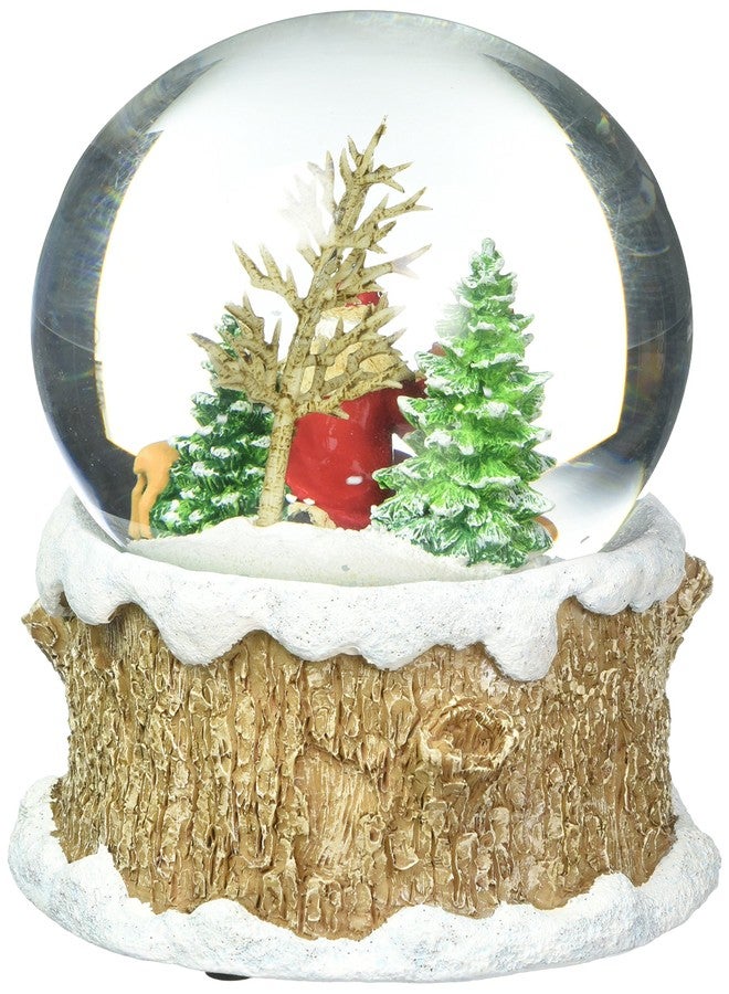 Roman Glitterdomes 100mm Musical Glitter Dome, Features Santa with Woodland Animals on a Tree Like Base with a Racoon Peeking Out, 5.75-Inch - Image 2
