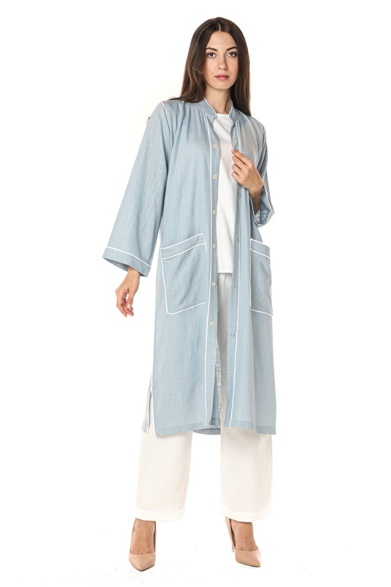 Moistreet Pocket Detailed Crepe Top & Pants Set - Image 2