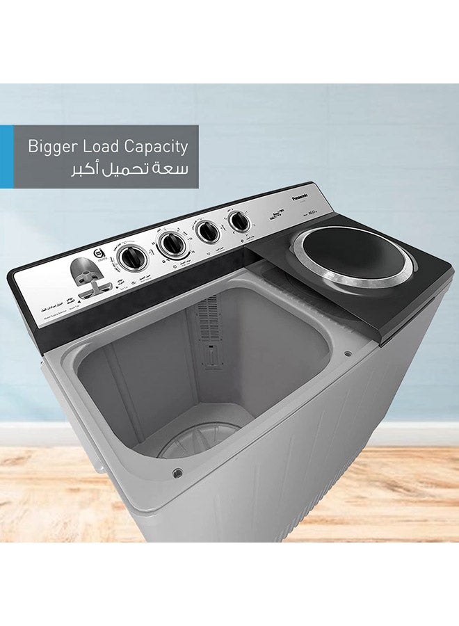 Panasonic Abaya Wash 14Kg Wash 8Kg Spin Twin Tub Washing Machine NA-W14XG1B Grey - Image 3
