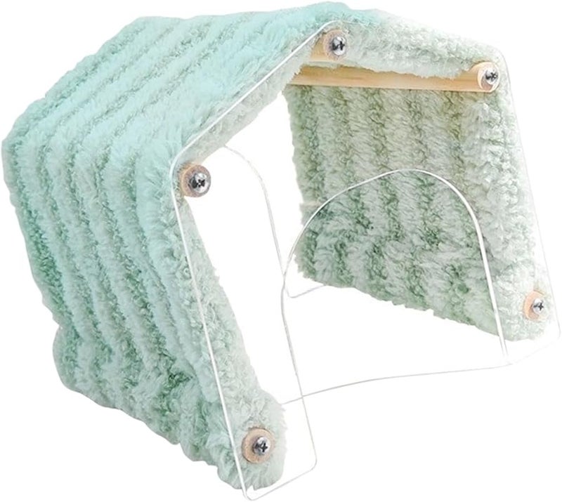 ملجأ الهامستر من الفاصوليا الخضراء سرير موطن الحيوانات الأليفة الصغيرة ملجأ نفق اللعب الأكريليك لعبة الشتاء - Image 2