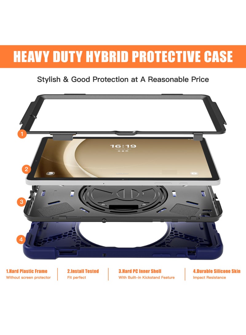 Rock Pow Case for Galaxy Tab A9 Plus/A9+ 5G 11 Inch 2023 (SM-X210/X215/X216/X218), Heavy Duty Shockproof Rugged Protective Case Cover with Pen Holder Hand Strap Kickstand - Image 4